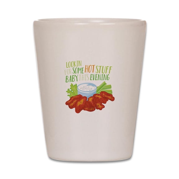 CafePress - Some Hot Stuff - White Shot Glass, Unique and Funny Shot Glass