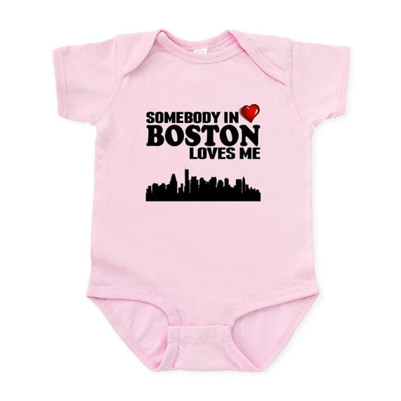 CafePress - Somebody In Boston Loves Me Body Suit - Baby Light Bodysuit, Size Newborn - 24 Months