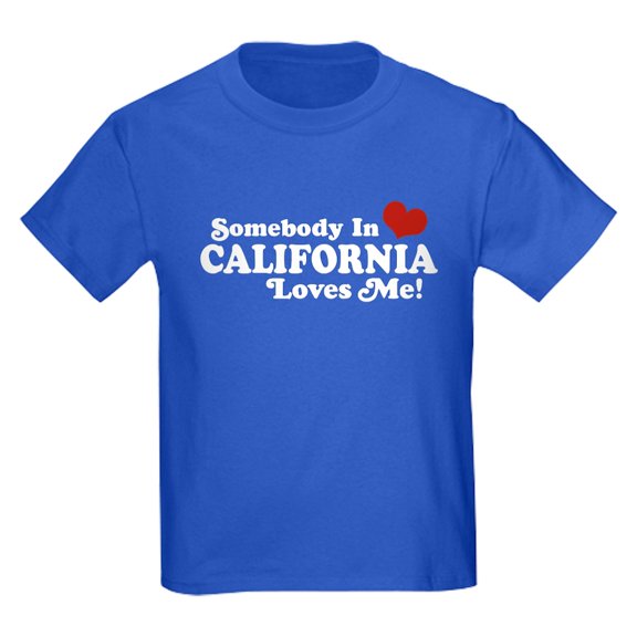 CafePress - Somebody In California Loves Me Kids Dark T Shirt - Dark T-Shirt Kids XS-XL