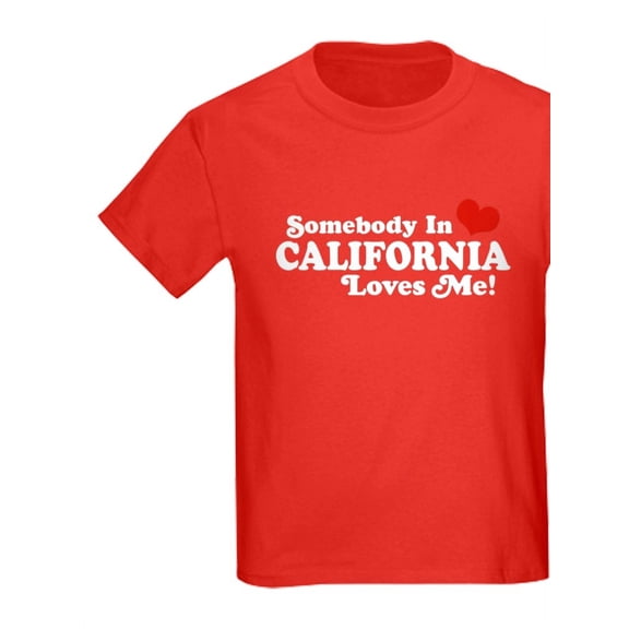 CafePress - Somebody In California Loves Me Kids Dark T Shirt - Dark T-Shirt Kids XS-XL