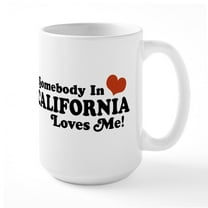 CafePress - Somebody In California Loves Me Large Mug - 15 oz Ceramic Large White Nolvety Mug
