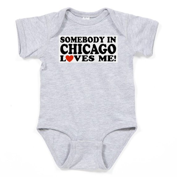 CafePress - Somebody In Chicago Loves Me Infant Creeper Body S - Cute Infant Bodysuit Baby Romper - Size Newborn - 24 Months