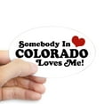 thumbnail image 1 of CafePress - Somebody In Colorado Loves Me Oval Sticker - Sticker (Oval), 1 of 1