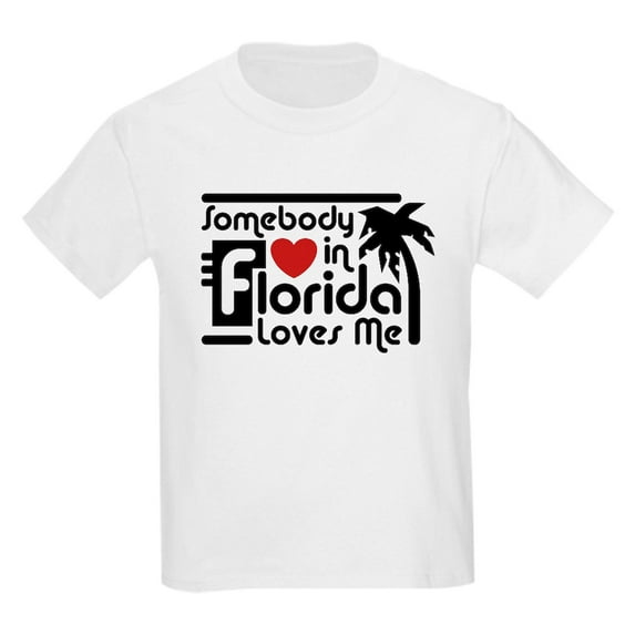 CafePress - Somebody In Florida Loves Me Kids Light T Shirt - Light T-Shirt Kids XS-XL