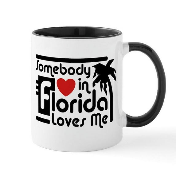 CafePress - Somebody In Florida Loves Me Mug - 11 oz Ceramic Mug - Novelty Coffee Tea Cup