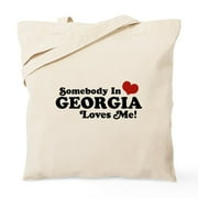 CafePress - Somebody In Georgia Loves Me Tote Bag - Natural Canvas Tote Bag, Cloth Shopping Bag