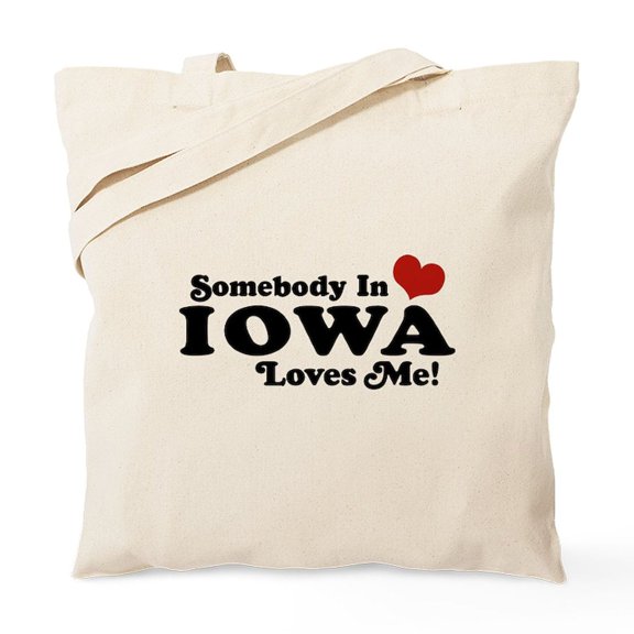 CafePress - Somebody In Iowa Loves Me Tote Bag - Unisex Canvas Tote Bag, Beige, 1-Piece
