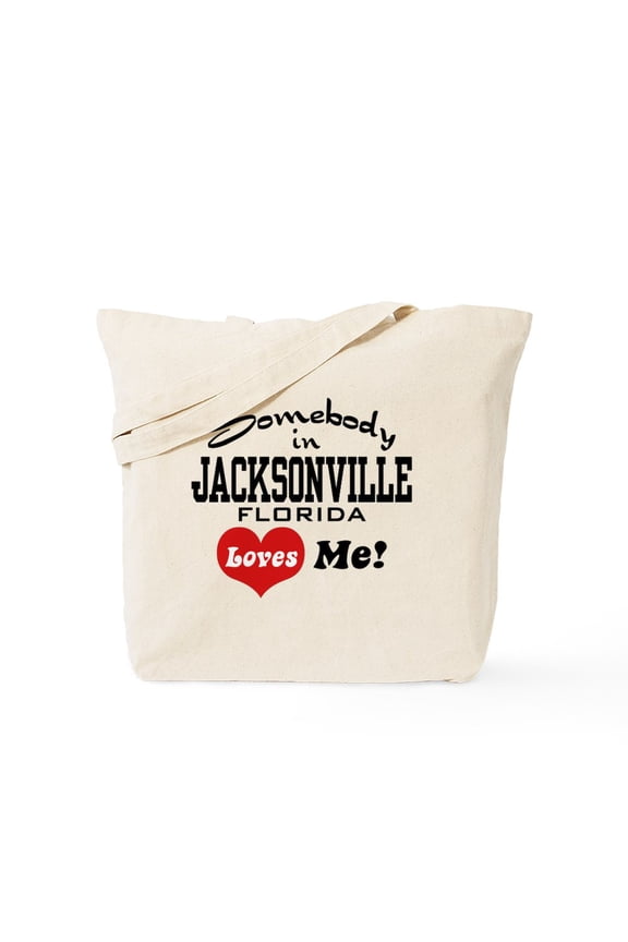 - Somebody In Jacksonville Florida Loves Me Tote Bag - Unisex Canvas Tote Bag, Beige, 1-Piece