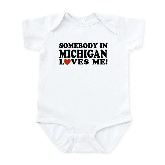 CafePress - Somebody In Michigan Loves Me Infant Bodysuit - Baby Light Bodysuit, Size Newborn - 24 Months