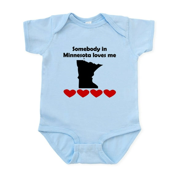 CafePress - Somebody In Minnesota Loves Me Body Suit - Baby Light Bodysuit, Size Newborn - 24 Months