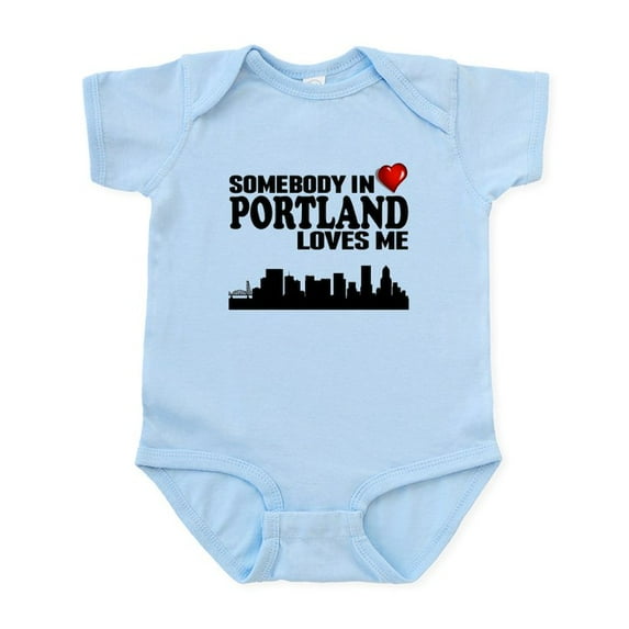 CafePress - Somebody In Portland Loves Me Body Suit - Baby Light Bodysuit, Size Newborn - 24 Months