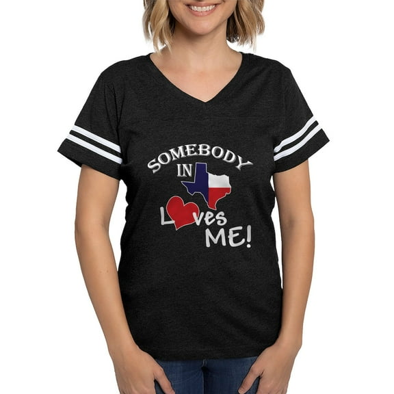CafePress - Somebody In Texas Loves Me Black T Shirt - Womens Football Shirt