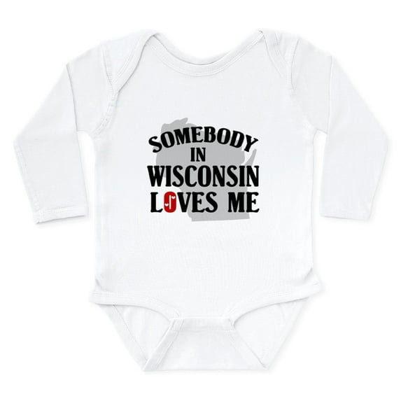 CafePress - Somebody In Wisconsin Long Sleeve Infant Bodysuit - Long Sleeve Cotton Baby Bodysuit