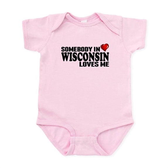 CafePress - Somebody In Wisconsin Loves Me Body Suit - Baby Light Bodysuit, Size Newborn - 24 Months