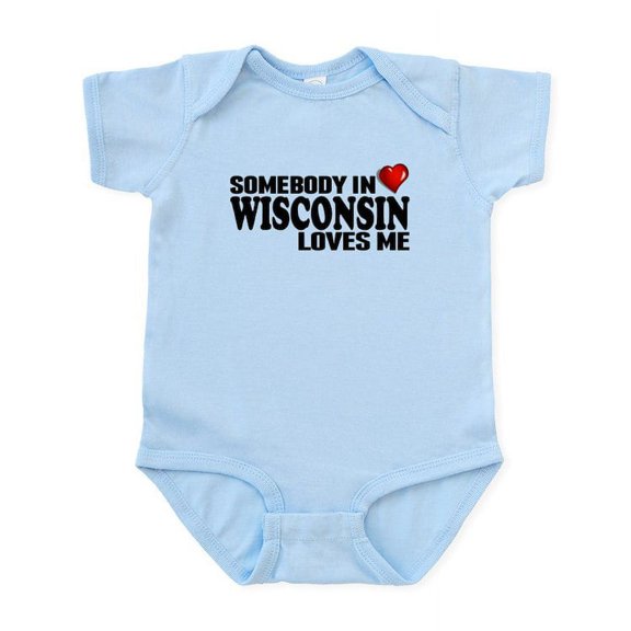 CafePress - Somebody In Wisconsin Loves Me Body Suit - Baby Light Bodysuit, Size Newborn - 24 Months