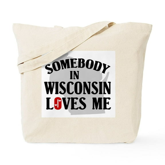 CafePress - Somebody In Wisconsin Tote Bag - Unisex Canvas Tote Bag, Beige, 1-Piece