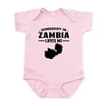 thumbnail image 1 of CafePress - Somebody In Zambia Loves Me Body Suit - Baby Light Bodysuit, Size Newborn - 24 Months, 1 of 4