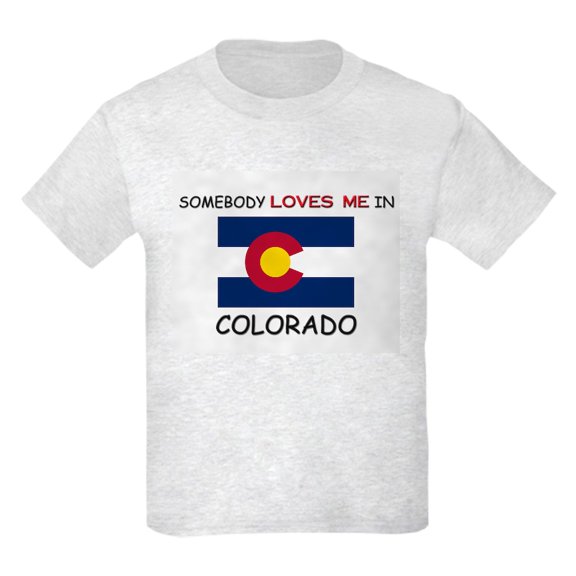 CafePress - Somebody Loves Me In COLORADO Kids Light T Shirt - Light T-Shirt Kids XS-XL