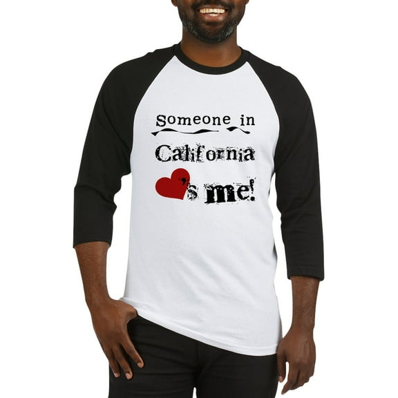 CafePress - Someone In California Baseball Jersey - Cotton Baseball Jersey, 3/4 Raglan Sleeve Shirt