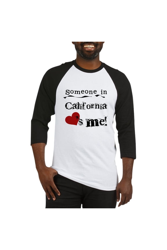- Someone In California Baseball Jersey - Cotton Baseball Jersey, 3/4 Raglan Sleeve Shirt