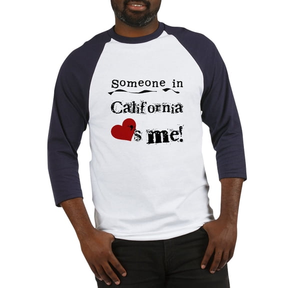 CafePress - Someone In California Baseball Jersey - Cotton Baseball Jersey, 3/4 Raglan Sleeve Shirt
