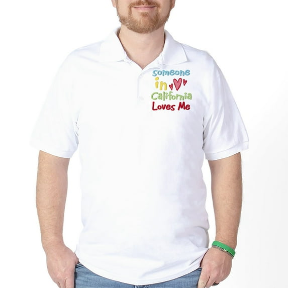 CafePress - Someone In California Loves Me Golf Shirt - Golf Shirt, Pique Knit Golf Polo