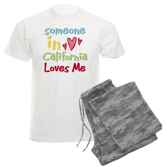 CafePress - Someone In California Loves Me Pajamas - Men's Light Loose Fit Cotton Pajama Set