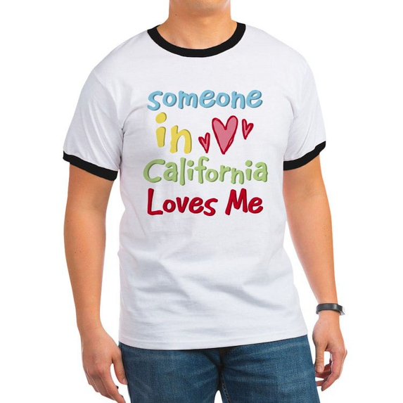 CafePress - Someone In California Loves Me Ringer T - 100% Cotton Ringed T-Shirt