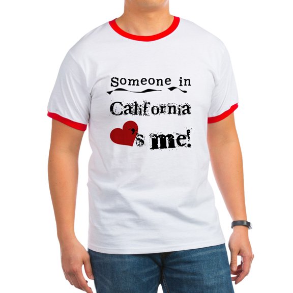 CafePress - Someone In California Ringer T - 100% Cotton Ringed T-Shirt