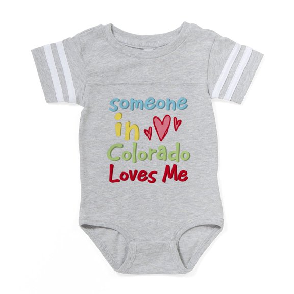 CafePress - Someone In Colorado Loves M - Cute Infant Baby Football Bodysuit