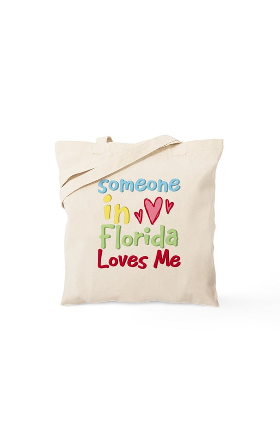 - Someone In Florida Loves Me Tote Bag - Unisex Canvas Tote Bag, Beige, 1-Piece