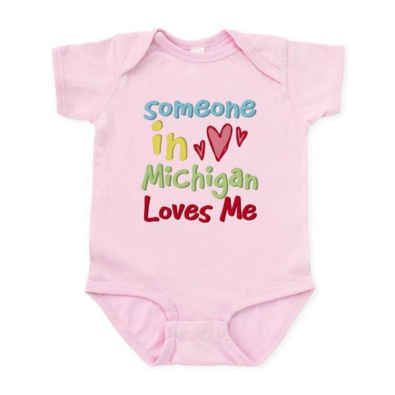 CafePress - Someone In Michigan Loves Me Infant Bodysuit - Baby Light Bodysuit, Size Newborn - 24 Months