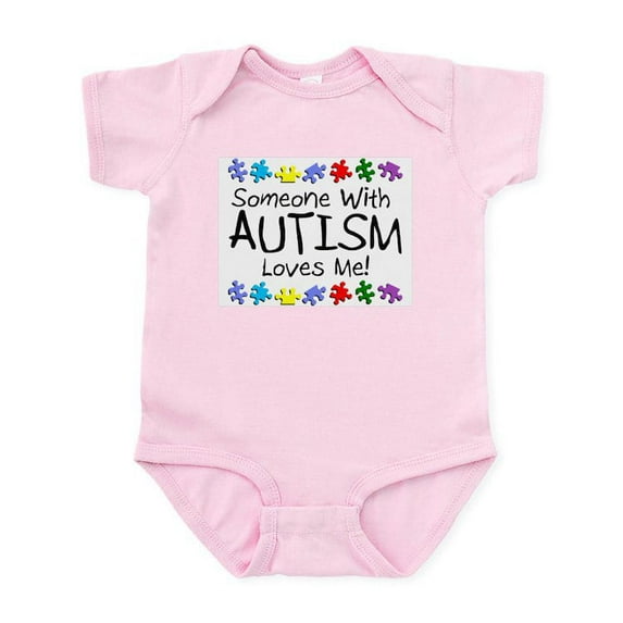 CafePress - Someone With Autism Loves Me Infant Bodysuit - Baby Light Bodysuit, Size Newborn - 24 Months