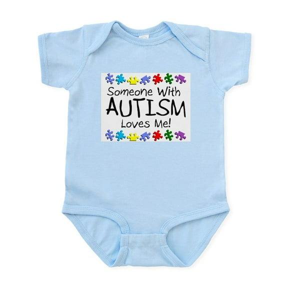 CafePress - Someone With Autism Loves Me Infant Bodysuit - Baby Light Bodysuit, Size Newborn - 24 Months