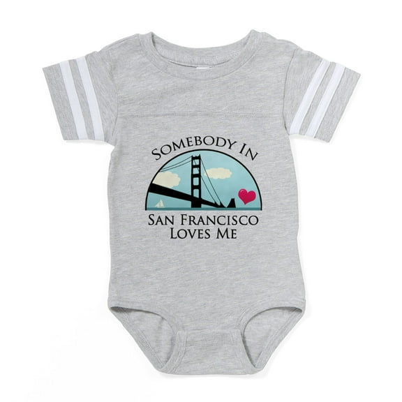 CafePress - Someonesflovesme_Bear - Cute Infant Baby Football Bodysuit