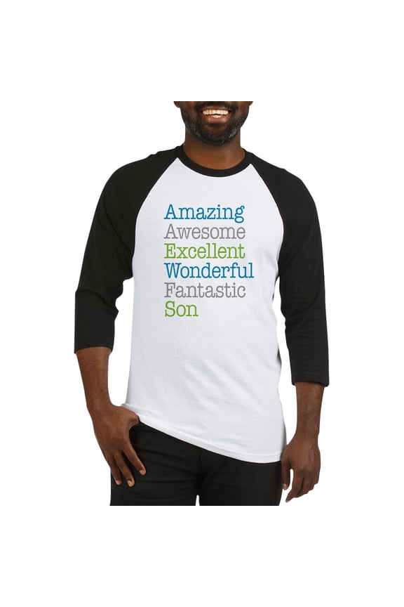 - Son Amazing Fantastic Baseball Jersey - Cotton Baseball Jersey, 3/4 Raglan Sleeve Shirt