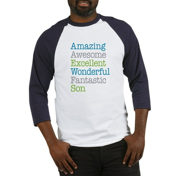 CafePress - Son Amazing Fantastic Baseball Jersey - Cotton Baseball Jersey, 3/4 Raglan Sleeve Shirt