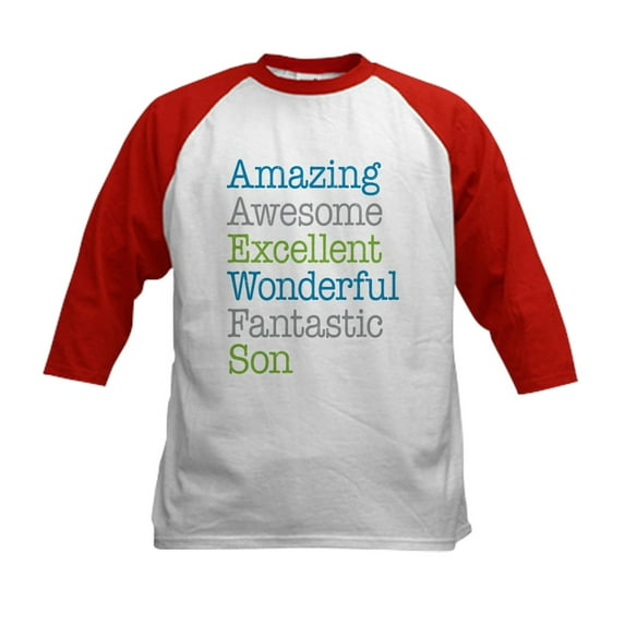 CafePress - Son Amazing Fantastic Kids Baseball Jersey - Kids Cotton Baseball Jersey, 3/4 Sleeve Shirt