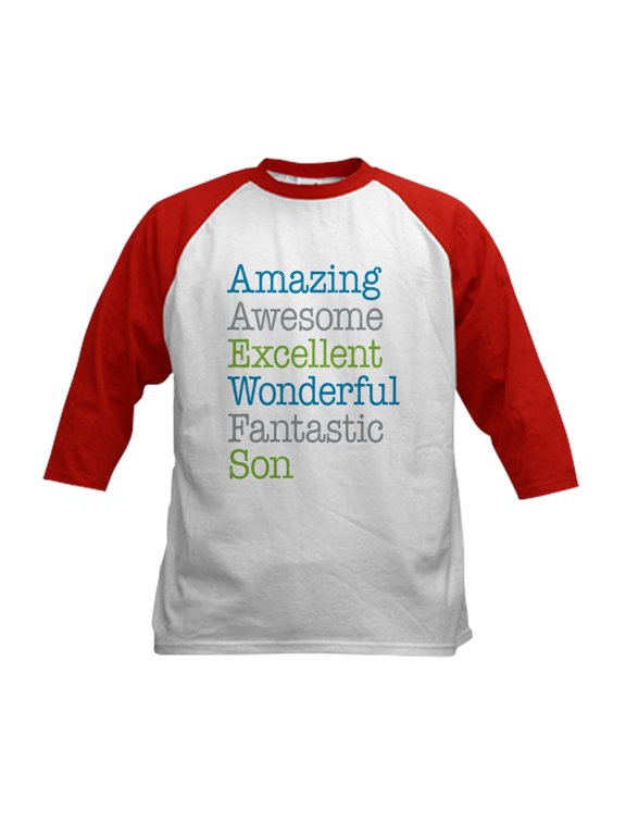 - Son Amazing Fantastic Kids Baseball Jersey - Kids Cotton Baseball Jersey, 3/4 Sleeve Shirt