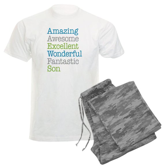 CafePress - Son Amazing Fantastic Men's Light Pajamas - Men's Light Loose Fit Cotton Pajama Set