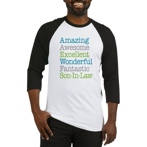 CafePress - Son In Law Amazing Fantastic Baseball Jersey - Cotton Baseball Jersey, 3/4 Raglan Sleeve Shirt