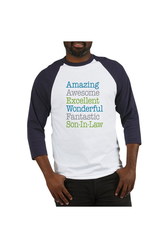 - Son In Law Amazing Fantastic Baseball Jersey - Cotton Baseball Jersey, 3/4 Raglan Sleeve Shirt