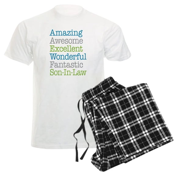 CafePress - Son In Law Amazing Fantastic Men's Light Pajamas - Men's Light Loose Fit Cotton Pajama Set