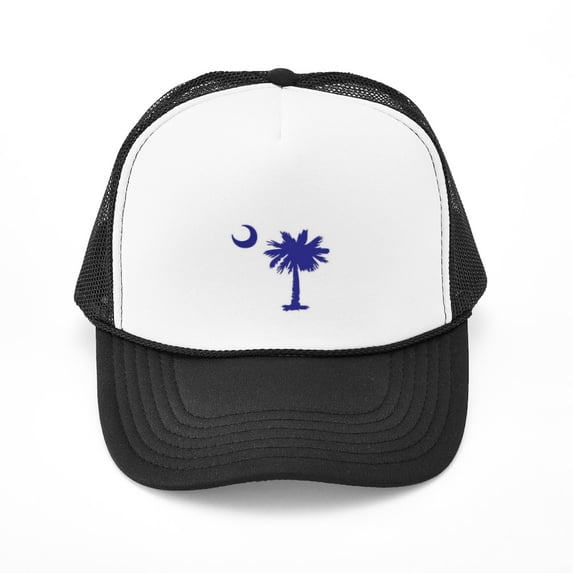 CafePress - South Carolina Palm Tree State Flag - Adjustable Unisex Printed Trucker Hat with Mesh Back