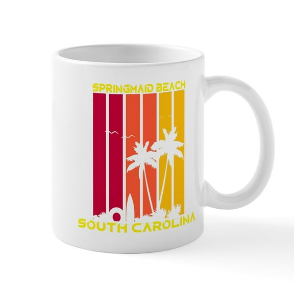 CafePress - South Carolina Springmaid Beach Mugs - 11 oz Ceramic Mug - Novelty Coffee Tea Cup