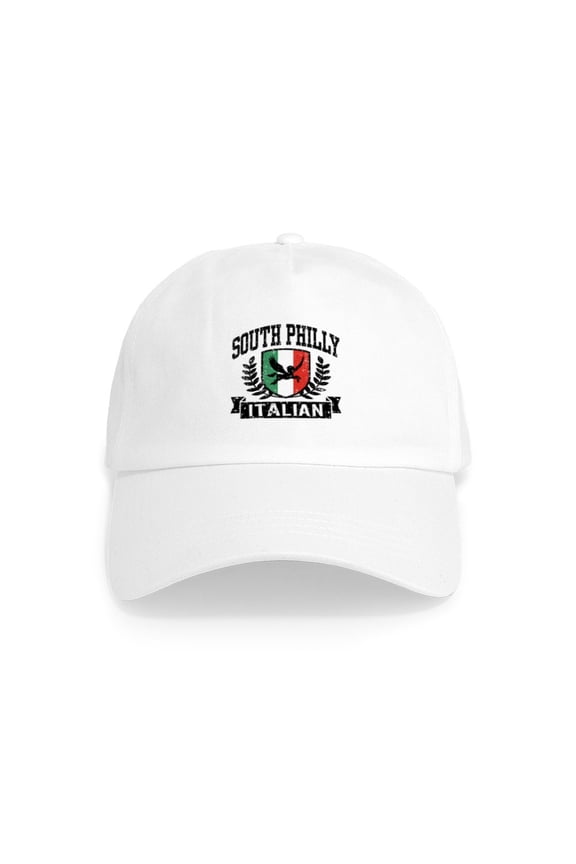 - South Philly Italian Cap - Adjustable 100% Brushed Unisex Casual Cotton Baseball Cap, Beige, 1