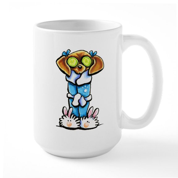 CafePress - Spa Dachshund Mugs - 15 oz Ceramic Large White Novelty Mug