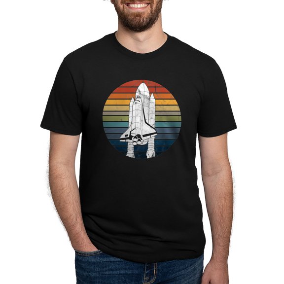 CafePress - Space Astronaut Retro Spaceship T Shirt - Mens Tri-blend T-Shirt