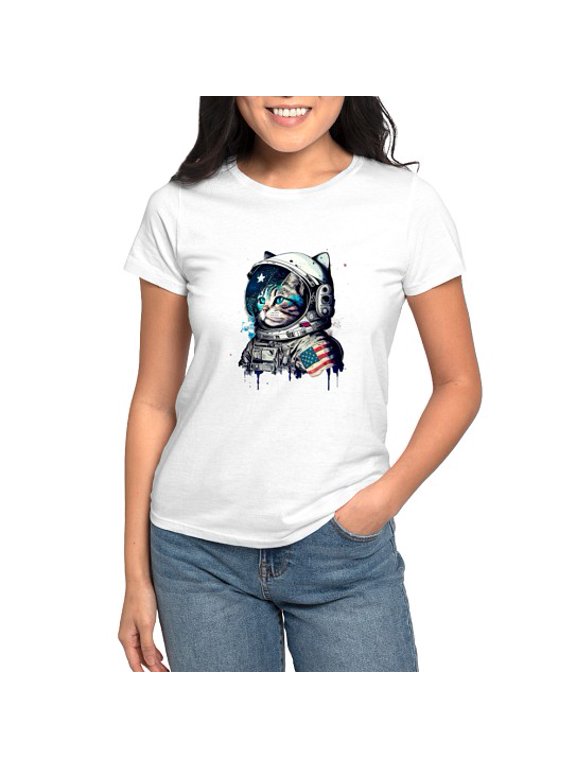 - Space Cat Astronaut Shirt Cosmonaut Astrocat Cosmo Women's Value T Shirt - Women's Classic T-Shirt