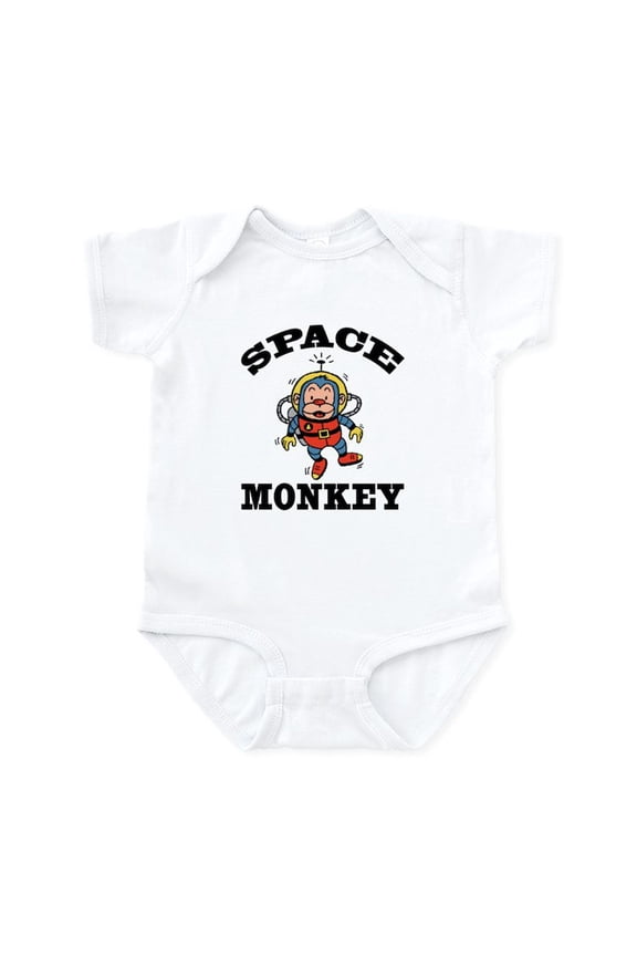 - Space Monkey Infant Creeper - Baby Light Bodysuit, Size Newborn - 24 Months